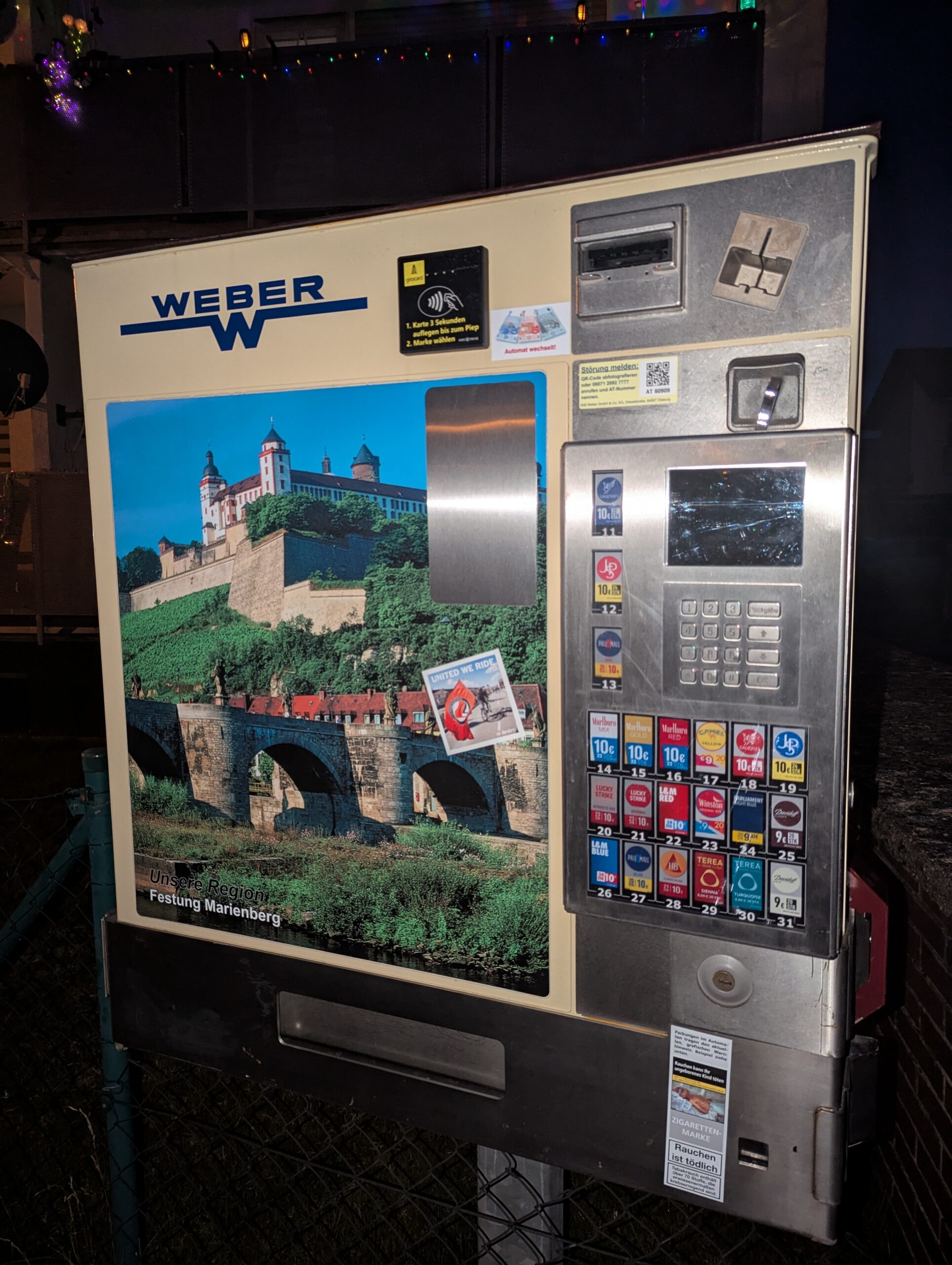 Zigarettenautomat der Willi Weber GmbH